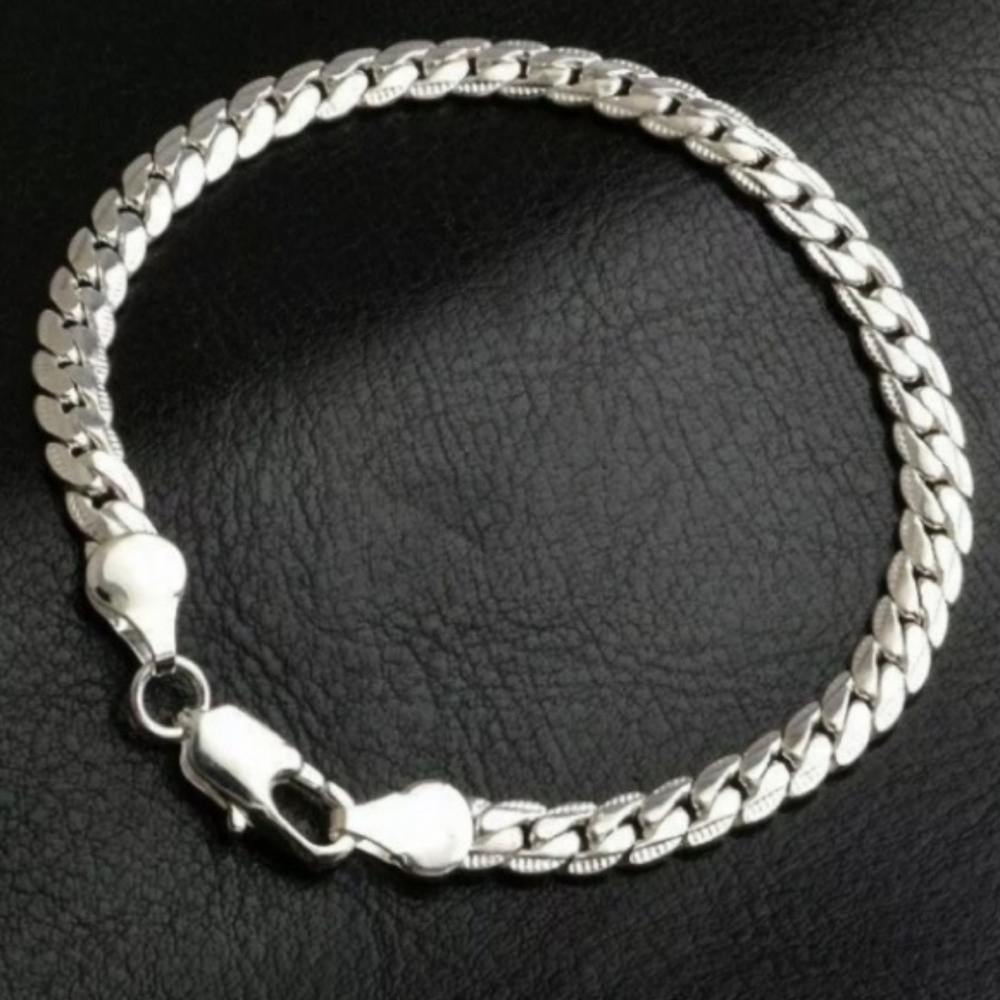 925 SILVER 5MM SNAKE CHAIN BRACELET - Picture 1 of 4